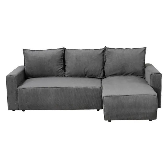 Coltar extensibil PORTA, cu arcuri si lada depozitare, colt interschimbabil, gri, 238x150x90 cm