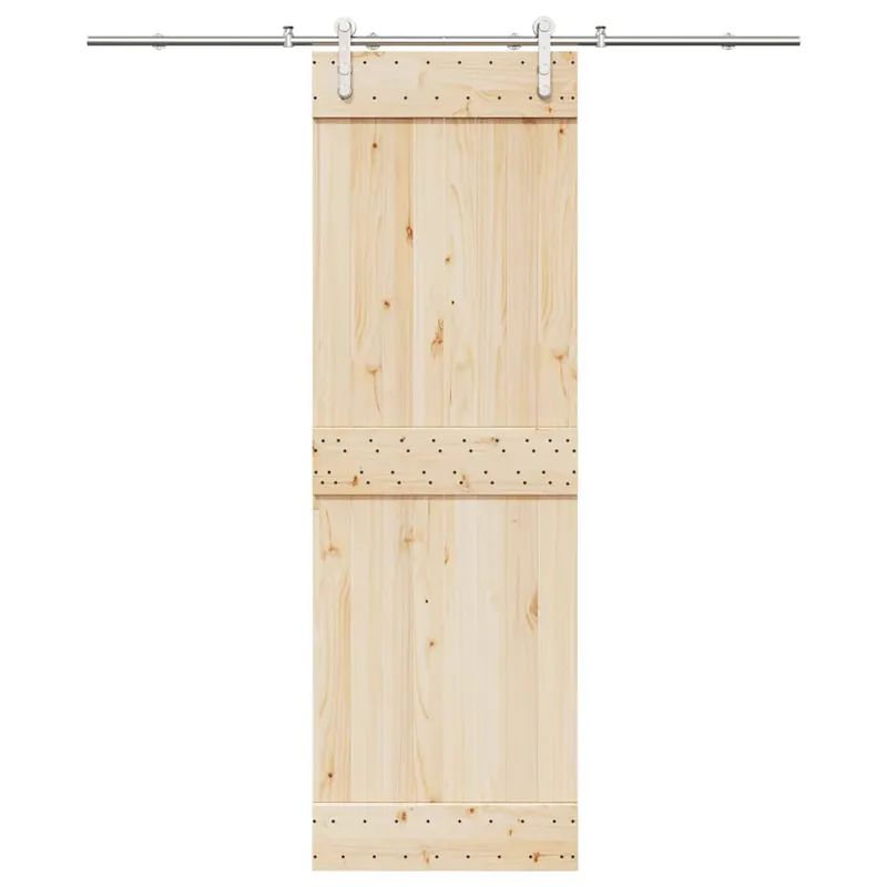 set piese pentru usa glisanta, argintiu, 200 cm otel inoxidabil