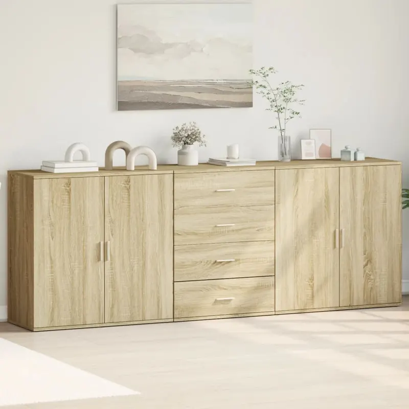servante, 3 piese, stejar sonoma, lemn prelucrat