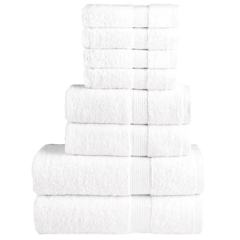 set de prosoape premium solund, 8 piese, alb, 600 g/m2