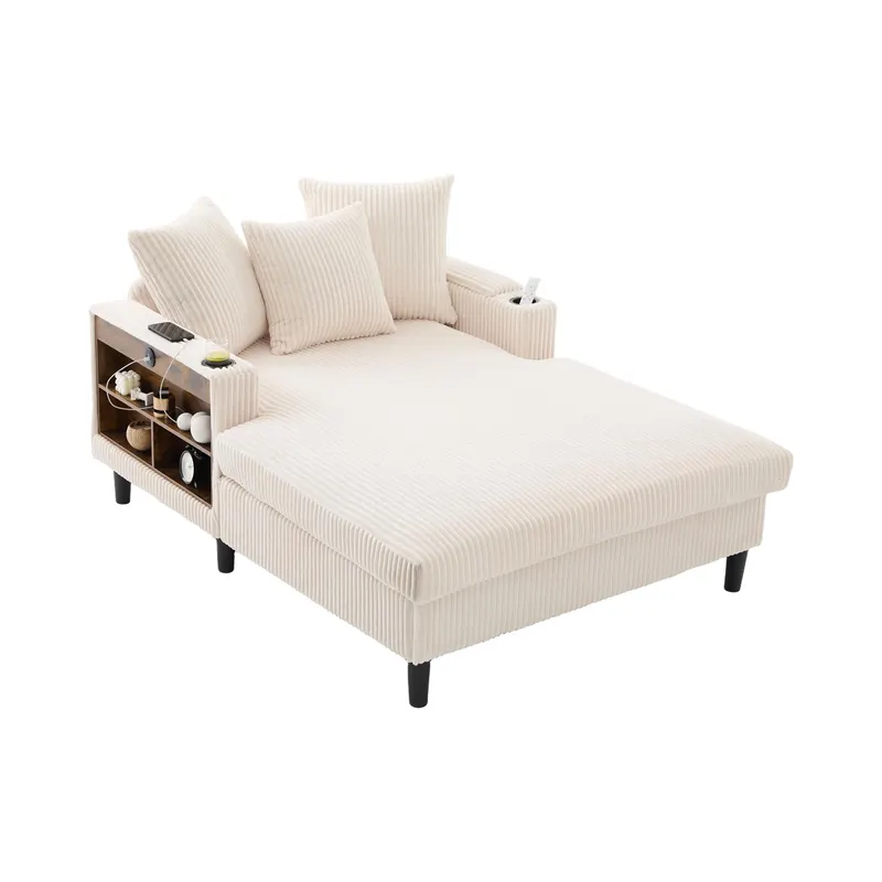 Chaise-longue multifuncțională din cord, Bej