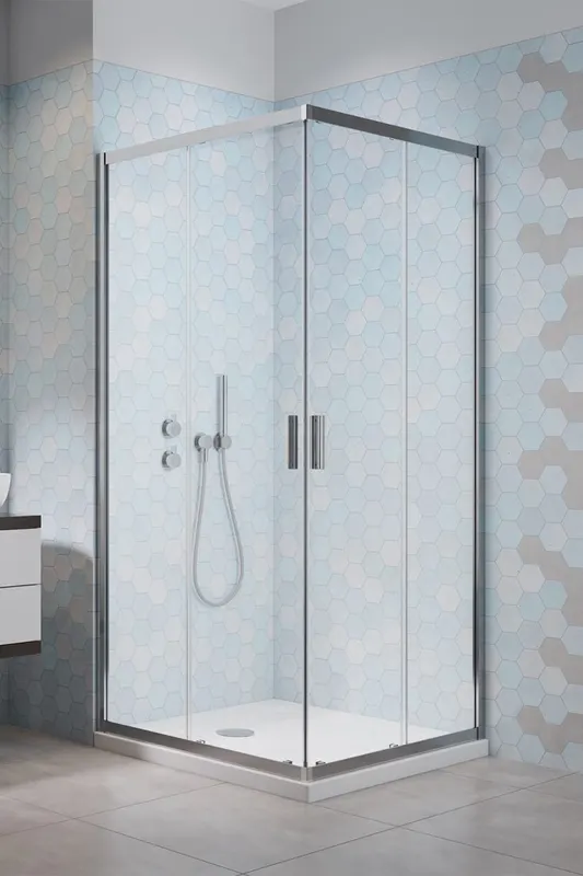 Cabina de dus dreptunghiulara Radaway Alienta D 80x90x190 cm, crom, sticla 5 mm, usi culisante