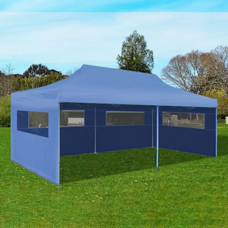 cort de petrecere pliabil de tip pop-up, albastru, 3 x 6 m