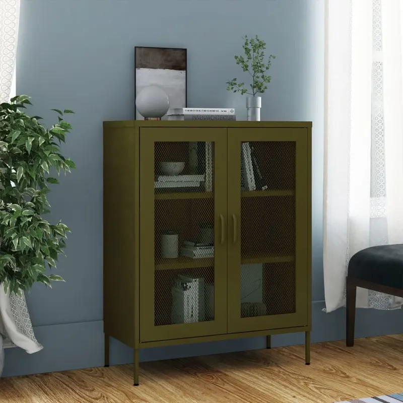 dulap de depozitare, verde masliniu, 80x35x101,5 cm, otel