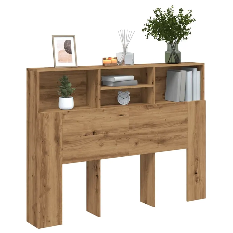 tablie de pat cu dulap, stejar artizanal , 140x19x103,5 cm