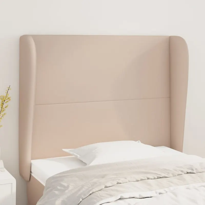 tablie pat cu aripioare cappuccino 93x23x118/128 cm piele eco