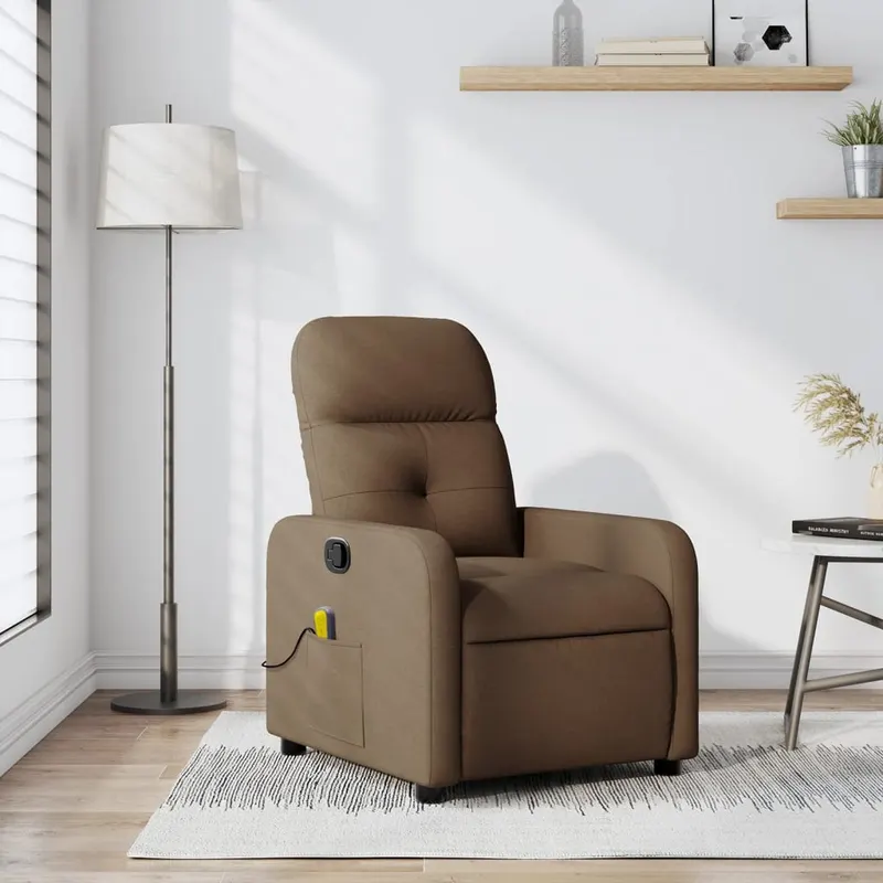 fotoliu de masaj rabatabil, maro, material textil
