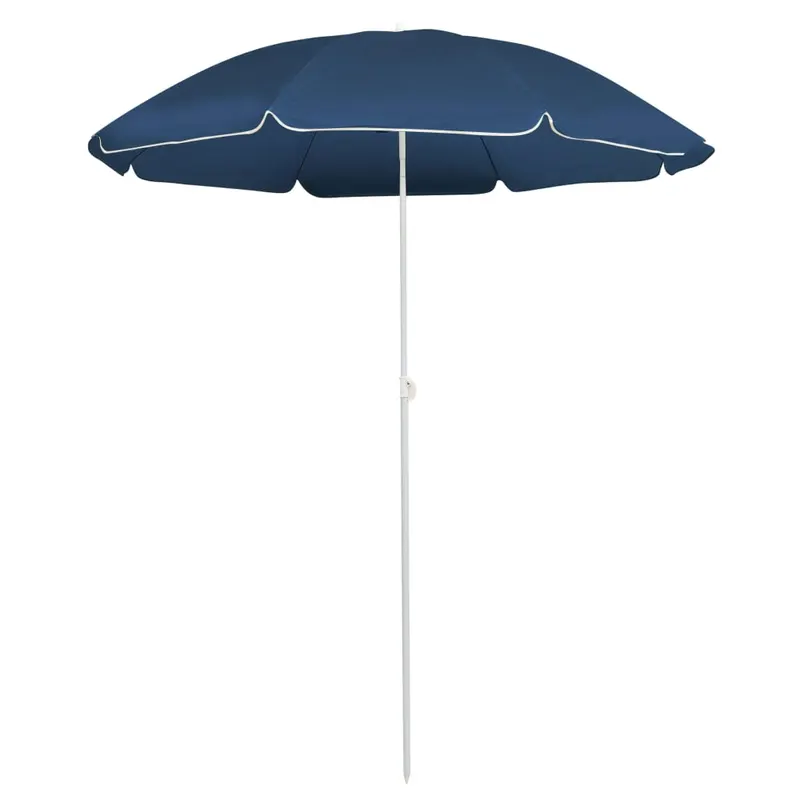 umbrela de soare de exterior, stalp din otel, albastru, 180 cm