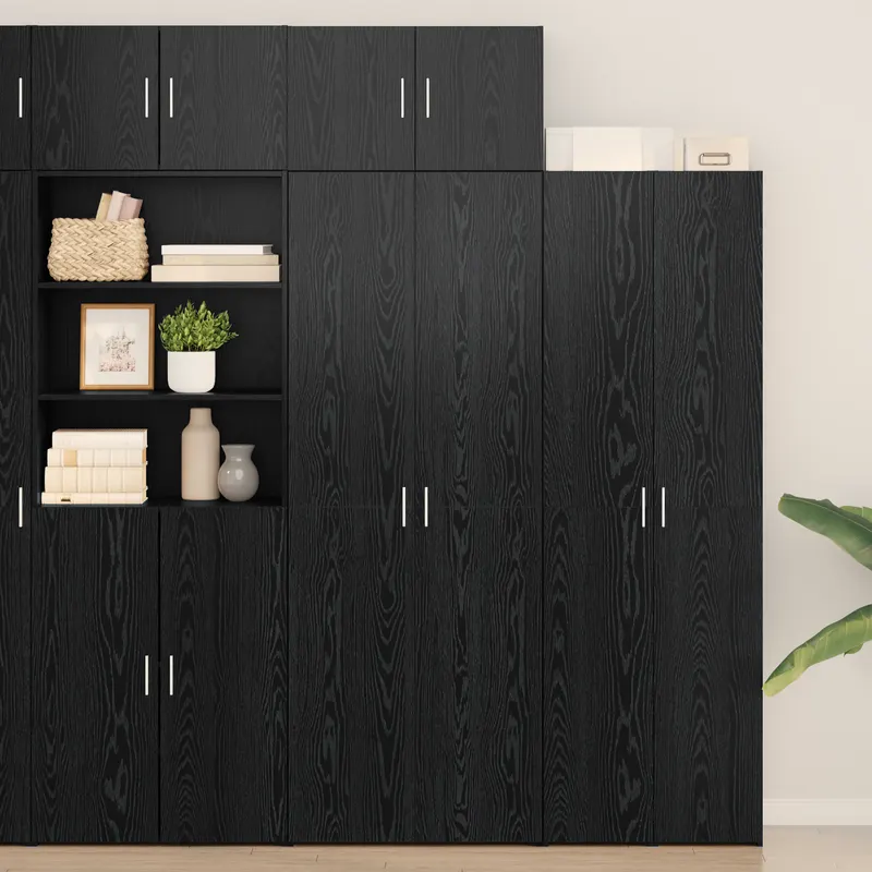 Dulap de depozitare stejar negru 70x42.5x225 cm lemn procesat, dulap pe perete stejar negru 70x42,5x40 cm lemn procesat