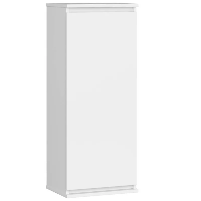 Dulap suspendat pal usa 3 rafturi interioare, 40x30x99 cm, design minimalist, alb