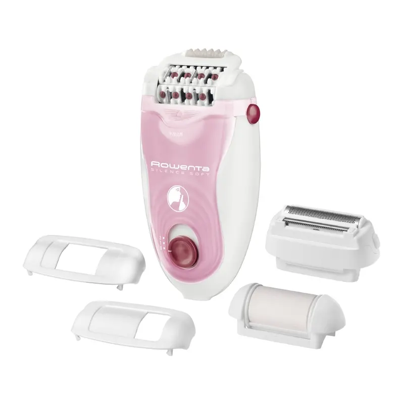 Epilator Rowenta Silence Soft EP5640D1, Functia Vision, 4.8 W, 24 pensete, 2 trepte de viteza, alb roz