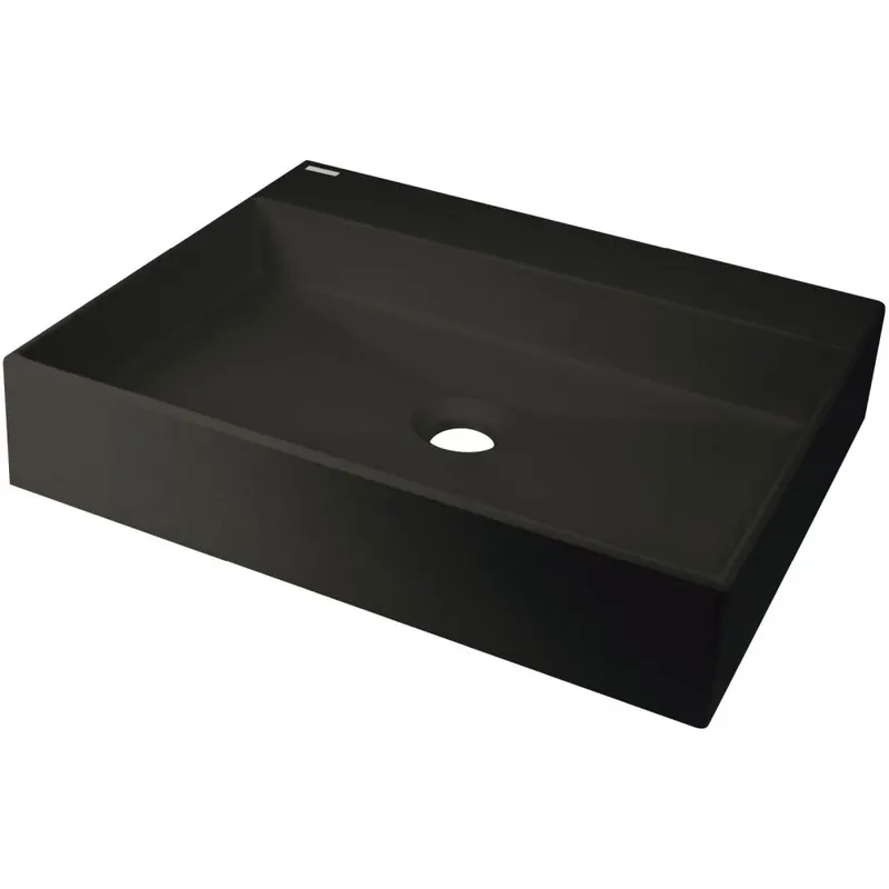 Lavoar pe blat compozit negru Deante Correo, dreptunghiular, 50 cm