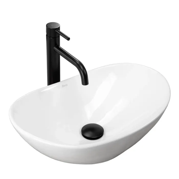 Lavoar pentru blat, alb lucios, oval, Rea Royal Mini