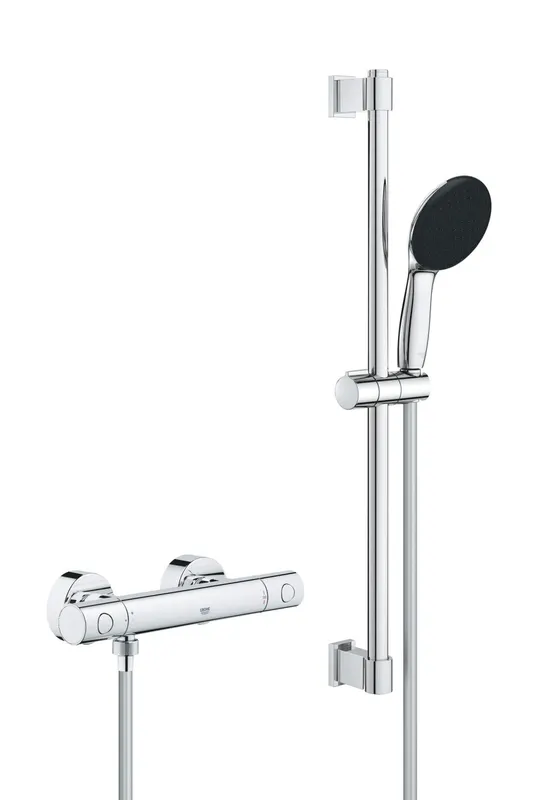 Baterie dus Grohe 34856000, 0.8 bar, 81 mm, 305 mm, 110 mm, 1.75 m, 600 mm, 2 orificii instalare, Crom