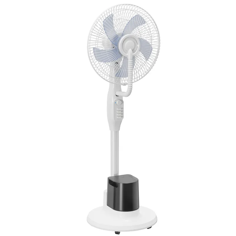 HOMCOM Ventilator Nebulizator 90 W Oscilație de 70° 3 Viteze 5 Pale Rezervor Apă 3,5 L 5 Roți Alb
