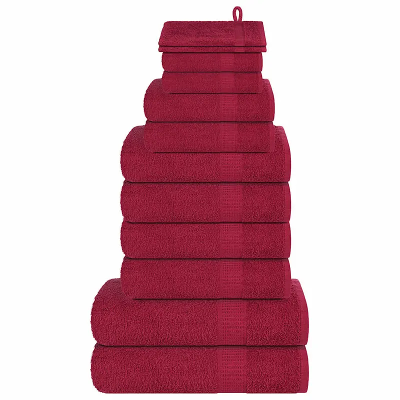 Set prosoape frogn 12 piese, bordeaux, 360 g/m2