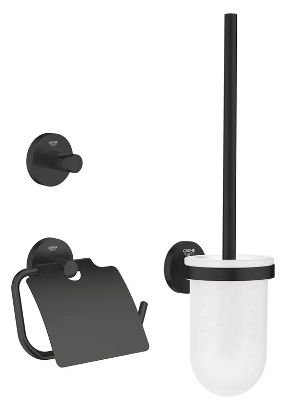 Pachet accesorii baie Grohe 412042430, 3in1 Start, tip instalare pe perete, numar piese 3, numar rafturi 0, negru