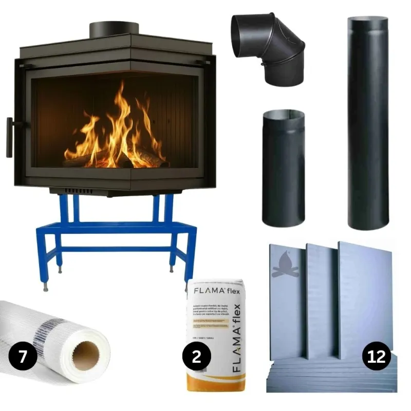 Focar fonta Bergen 8-11kW sticla dreapta - pachet PRO