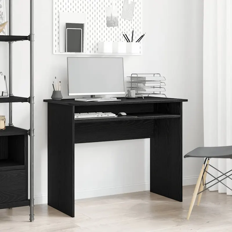 birou, stejar negru, 90x50x74 cm, lemn prelucrat