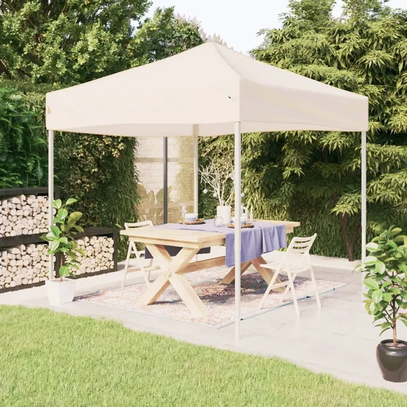 cort pliabil pentru petrecere, crem, 2x2 m