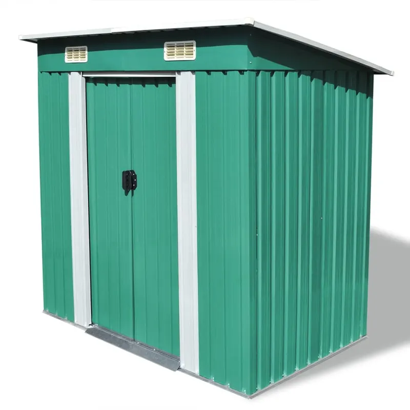 magazie de gradina din metal verde