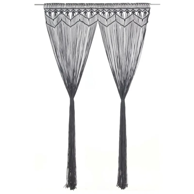 perdea macrame, antracit, 140 x 240 cm, bumbac
