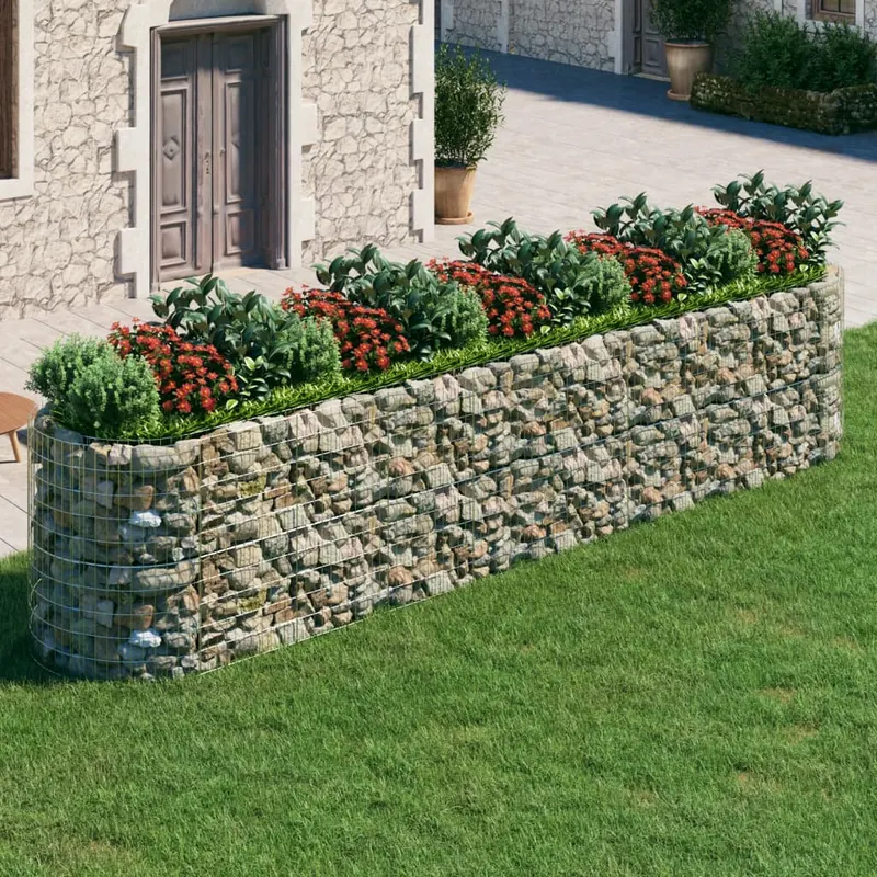 strat inaltat gabion, 500x100x100 cm, fier galvanizat