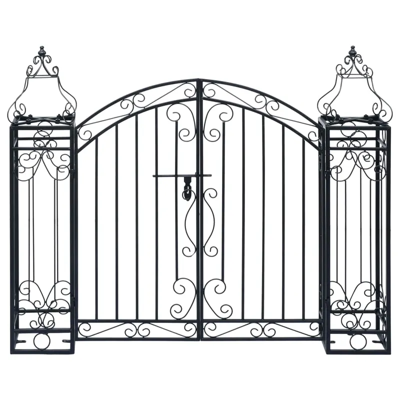 poarta de gradina ornamentala, 122 x 20,5 x 100 cm, fier forjat