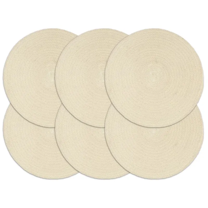 naproane, 6 buc., natural, 38 cm, bumbac, rotund