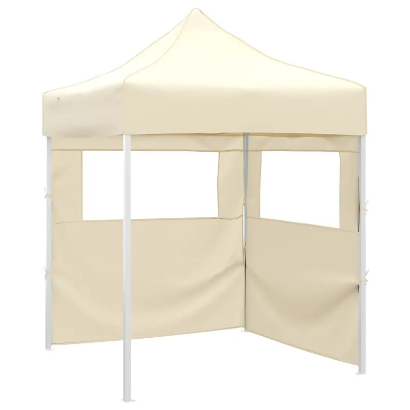 cort de petrecere pliabil cu 2 pereti, crem, 2 x 2 m, otel