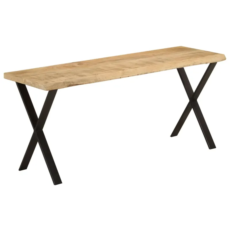 bancheta cu margini naturale 105 cm, lemn masiv de mango