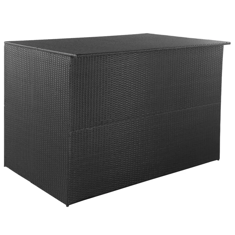lada de depozitare de gradina, negru, 150x100x100 cm, poliratan