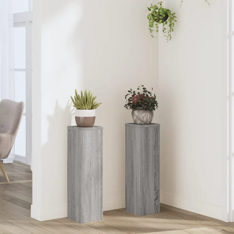 suporturi de plante 2 buc. gri sonoma 17x17x60cm lemn prelucrat