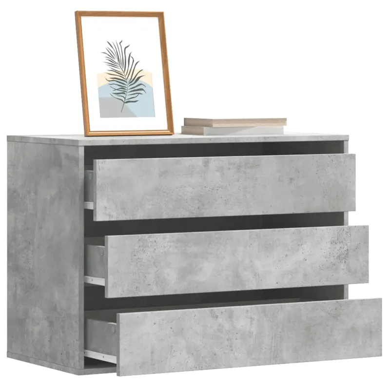 dulap colt cu sertare gri beton 80x41x58 cm lemn prelucrat