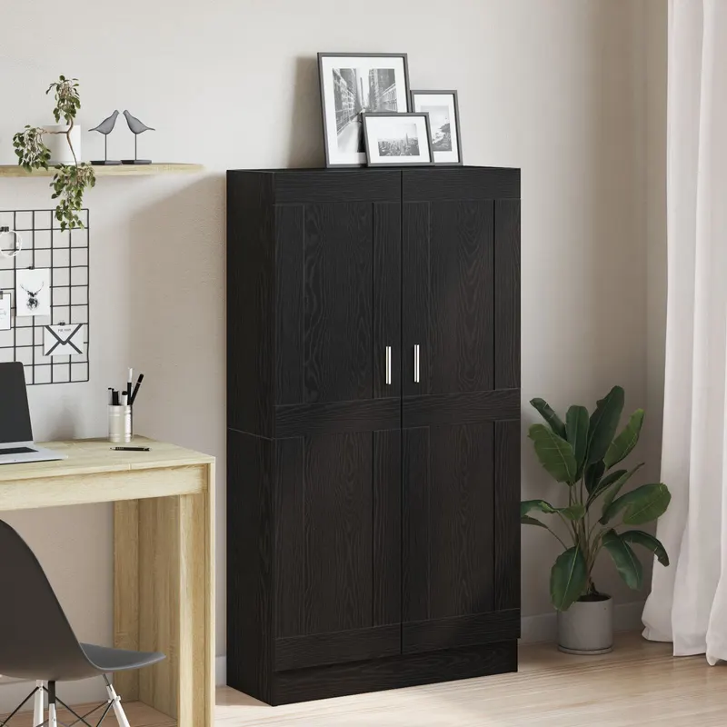 Set de biblioteci 2 buc negru stejar 165x30,5x150 cm lemn prelucrat