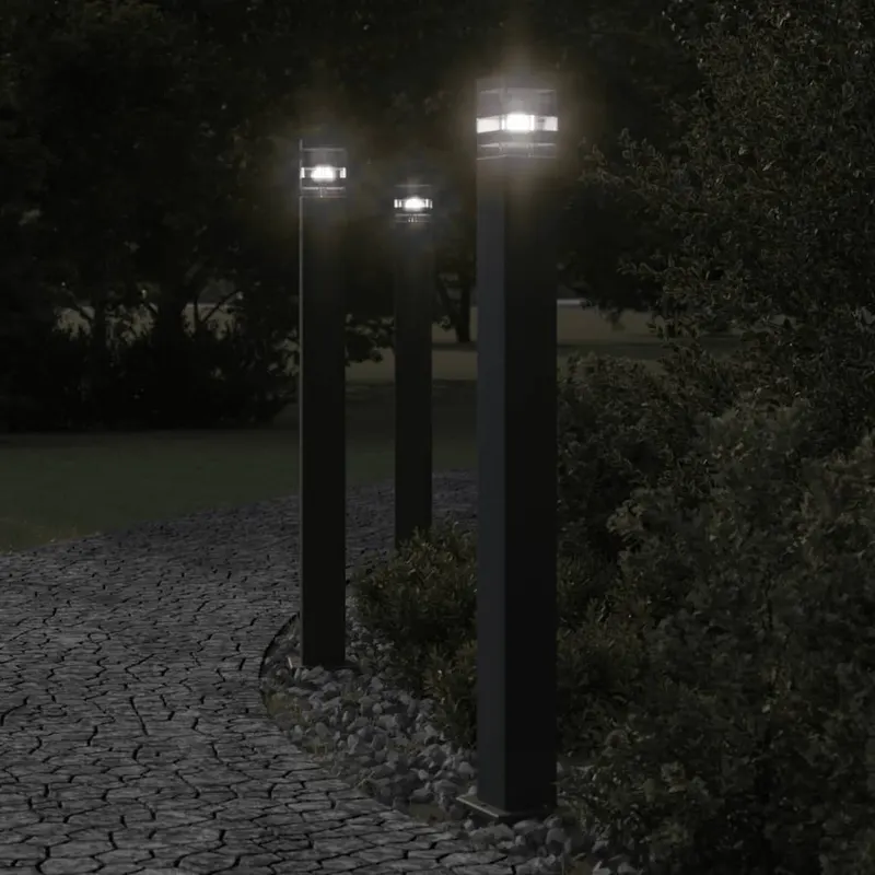 lampa de podea de exterior, negru, 110 cm, aluminiu