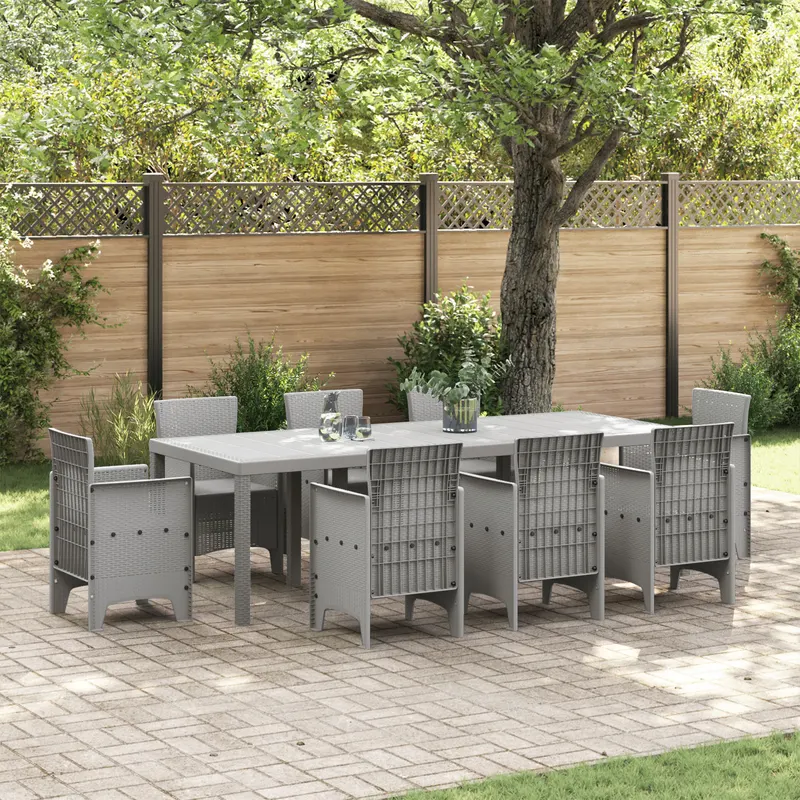 Masa de gradina gri deschis 250x100x73 cm poly rattan, masa de gradina gri deschis 100x100x73 cm poly rattan, masa de gradina gri deschis 150x100x73 cm poly rattan