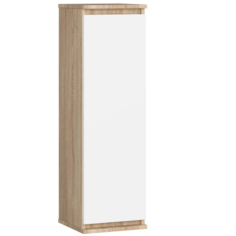 Dulap suspendat pal usa 3 rafturi interioare, 30x30x99 cm, design modern, stejar sonoma alb