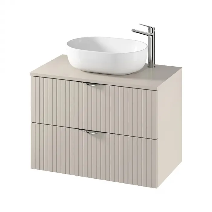 Dulap baie suspendat 80 cm pentru lavoar, casmir mat, MDF, Cersanit Tirso