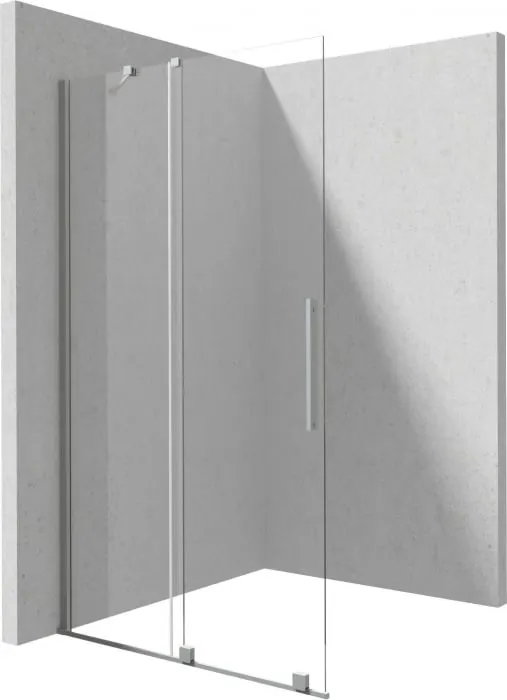 Paravan dus walk-in, otel slefuit, usa glisanta, 140x195 cm, Deante Prizma