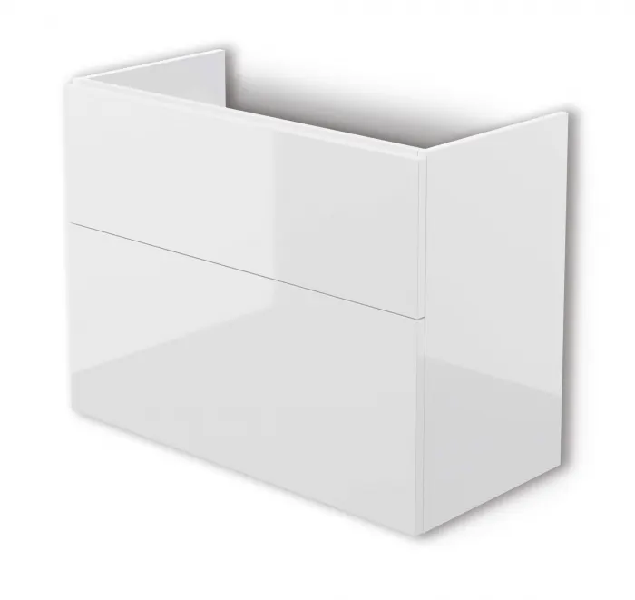 Dulap baie suspendat 80x60x38.5cm pentru lavoar, alb lucios, MDF, Deante Prizma