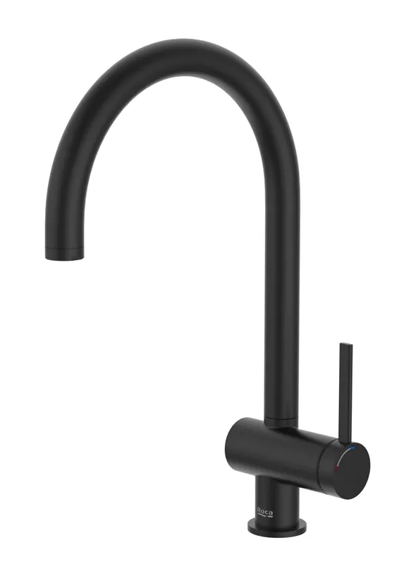 Baterie bucatarie Roca A5A841FNB0, 0.8 bar, 400 mm, 225 mm, 1 orificii instalare, 1 sprayuri, 180 unghi pivotare, Negru