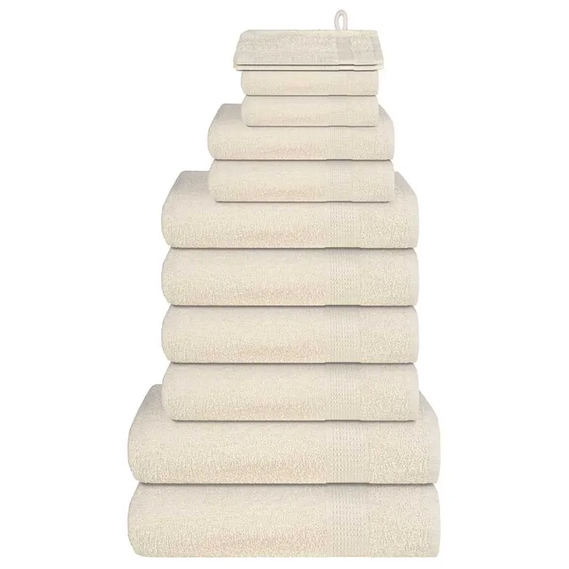 Set prosoape frogn 12 piese, crem, 360 g/m2