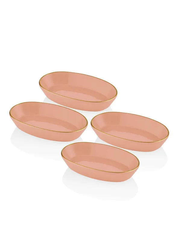 Set de farfurii 4 bucăți BSC0031, Salmon, 17x10x4 cm - Roz