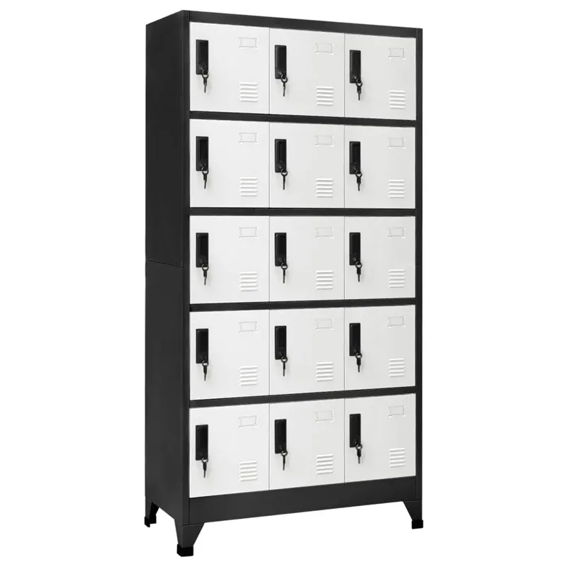 fiset, antracit si alb, 90x40x180 cm, otel