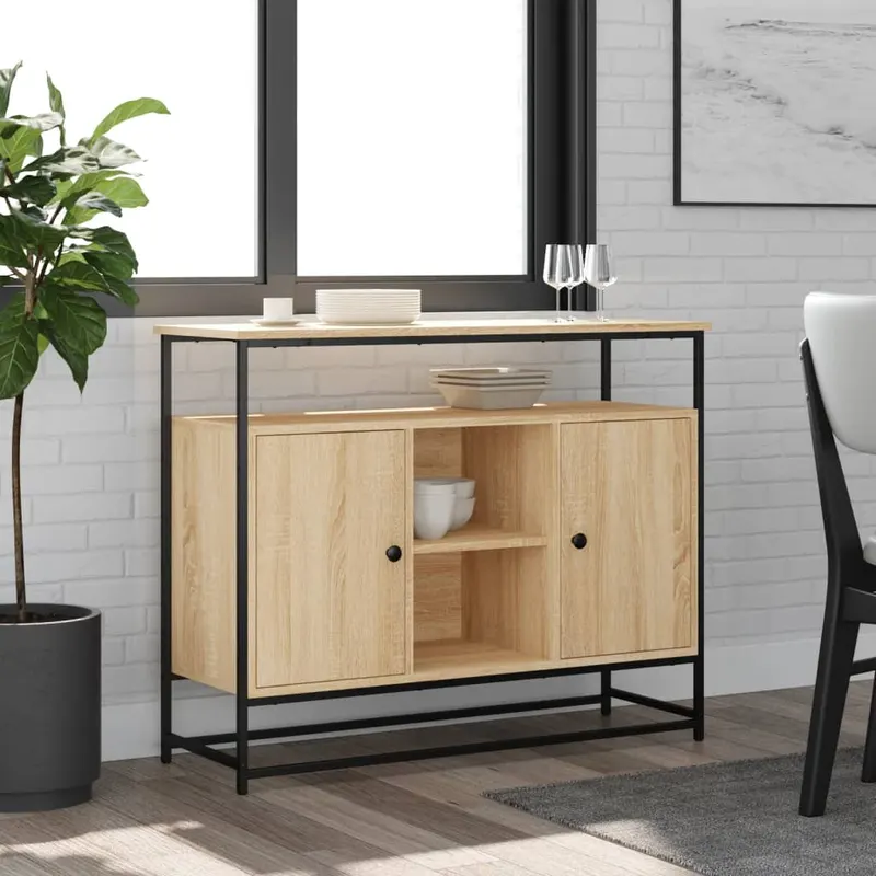 servanta, stejar sonoma, 100x35x80 cm, lemn prelucrat