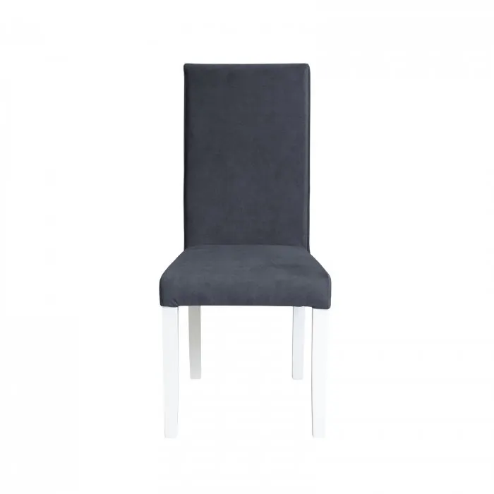 Scaun living TEO, picioare lemn alb, stofa z albastru, 46x60x98 cm