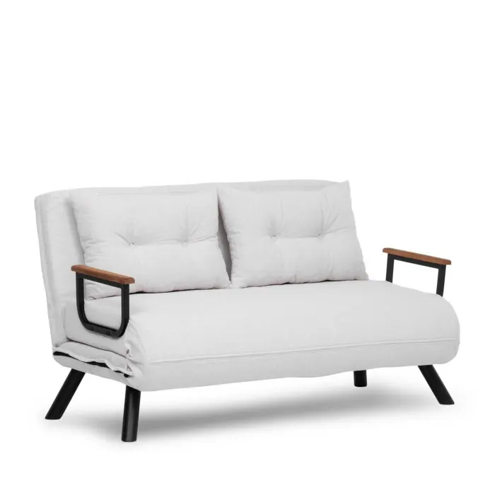 Canapea extensibila SANDO, 2 locuri, alb, 133x78x78 cm