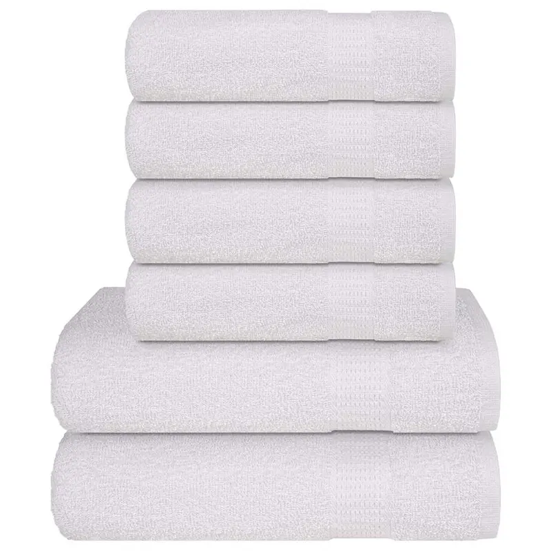 set prosoape 6 piese alb 360 g/m2 100% bumbac