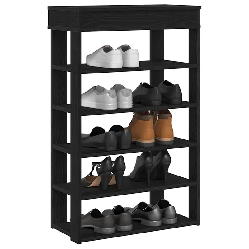 suport pantofi, negru, 60x30x98 cm, lemn prelucrat